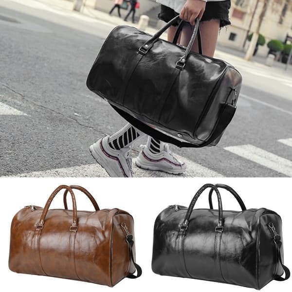 Bagage Holdall PU Läder Duffle KAFFE Kaffe Coffee