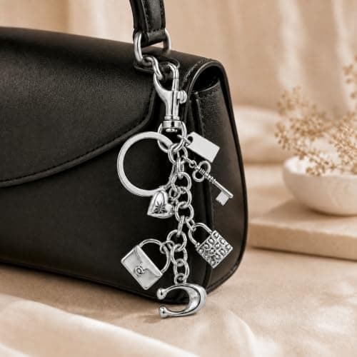 Väskberlocker för handväskor - Söt handväskkedjeberlock - Väskaccessoarer Berlocker för kvinnor S Lock C - Silver