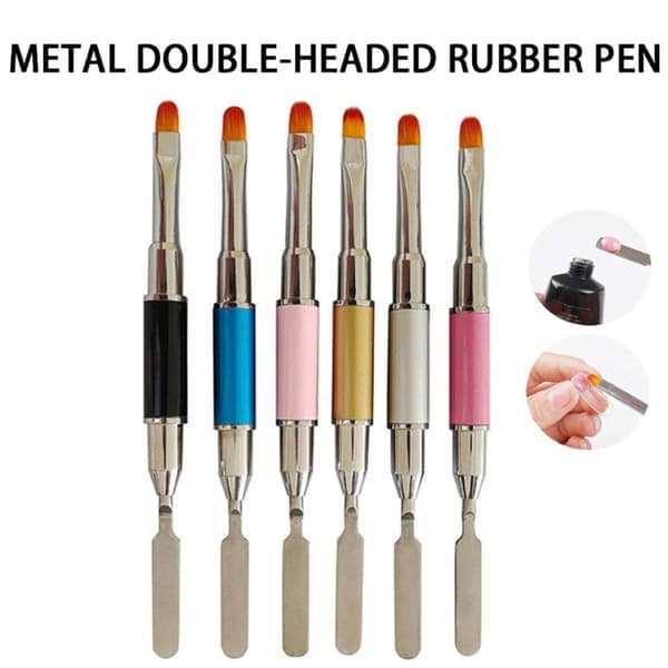 Dubbelsidiga nagelkonstpenslar Gel Extension Builder SILVER SILVER SILVER