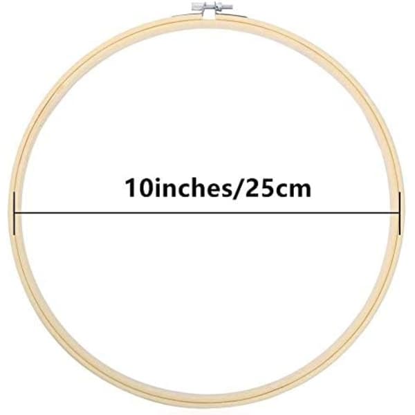 kpl 25 cm kirjontakehys, puu, bambu, pyöreä kehys ristipistoon