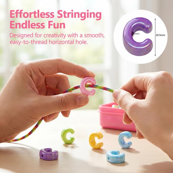 26 st C-bokstavspärlor Stora hål Tjocka bubbelalfabetspärlor Large Letter Beads C