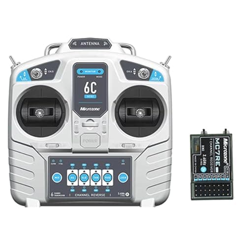 Microzone 6C-MINI 2.4GHz 6-kanals RC-sender med MC7RE-V2-mottaker Mode 1/left han