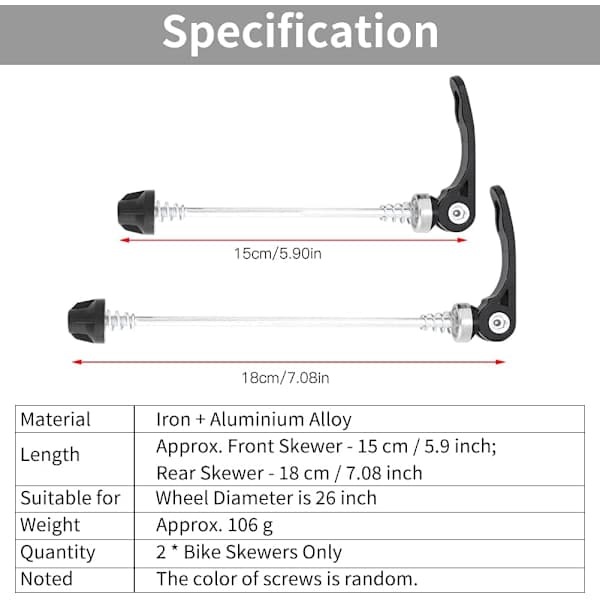 Quick release til cykel, reservedele til racercykel