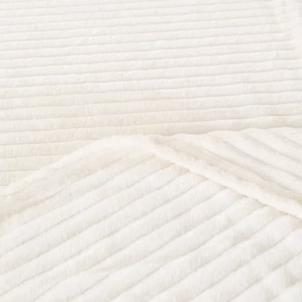 Mykt teppe, 100 x 150 cm, hvitt fleeceteppe for sofa, mykt og varmt, barneteppe, mikrofiber, fluffy sofateppe, sofatrekk