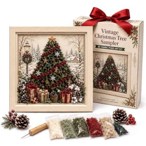 Foldery Forhåndsstanset 3D Stofkunst Sæt Håndlavet Håndværk til Voksne Begyndere Christmas tree