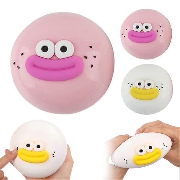 Söt Dumpling Klämleksak - 9cm Långsam Återhämtning Stressboll Rosa Pink