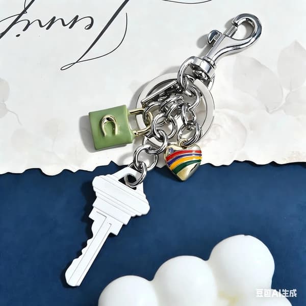 Väskberlock, söta handväskberlocker, väsktillbehörsberlocker, väskkedjor, handväskberlocker White Key