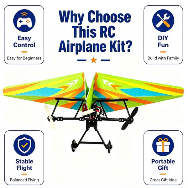 2-pack RC pappersflygplanssats, DIY RC-flygplan med 20 st färgat papper 2-BATT Multicolor