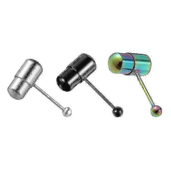 3 stk. tungepiercing smykker vibrerende barbell piercing i rustfrit stål