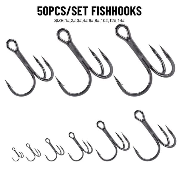 50 st/set fiskekrokar högkolstål 4 4 4 4