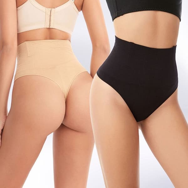 Sexy sømløs stringtruse for kvinner SVART L Svart L black L