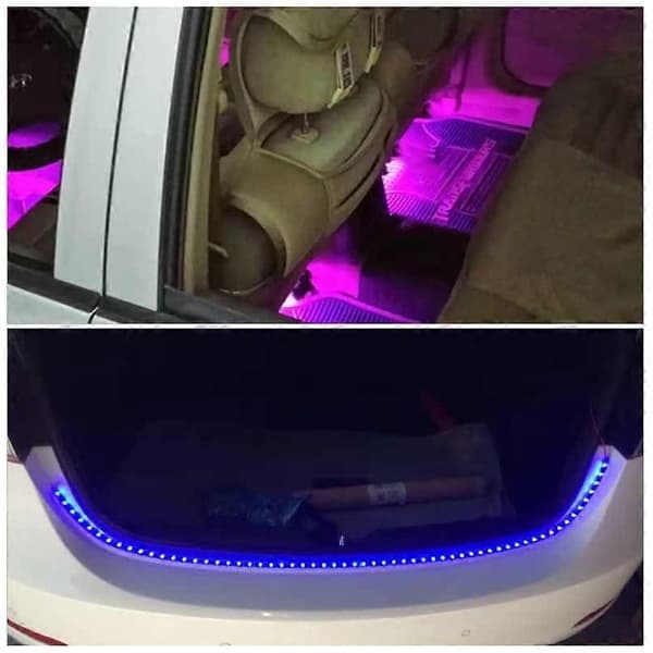 12V Bil LED Bremselysstrip Fleksibel Blød LED Strip Biltilbehør, Blåt Lys, Størrelse 30cm Blue Light 30cm
