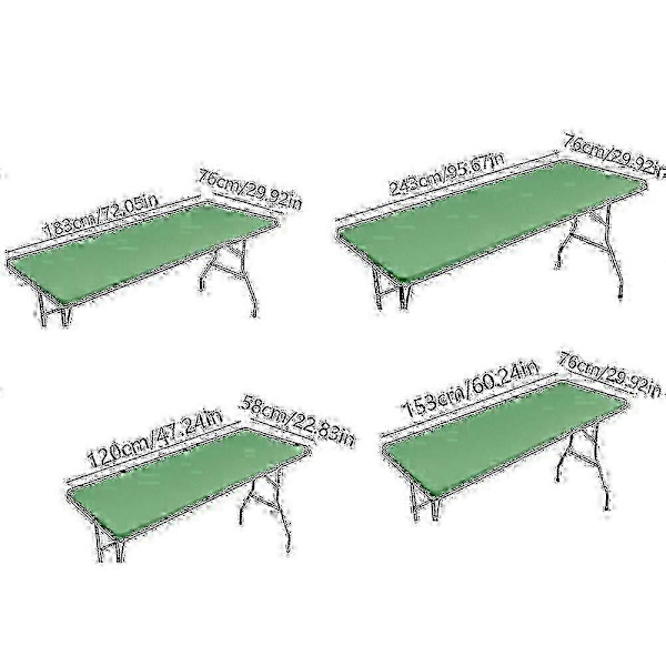 Premium hopfällbart picknickdukskydd för rektangulära utomhusbord och picknickar white 183x76cm