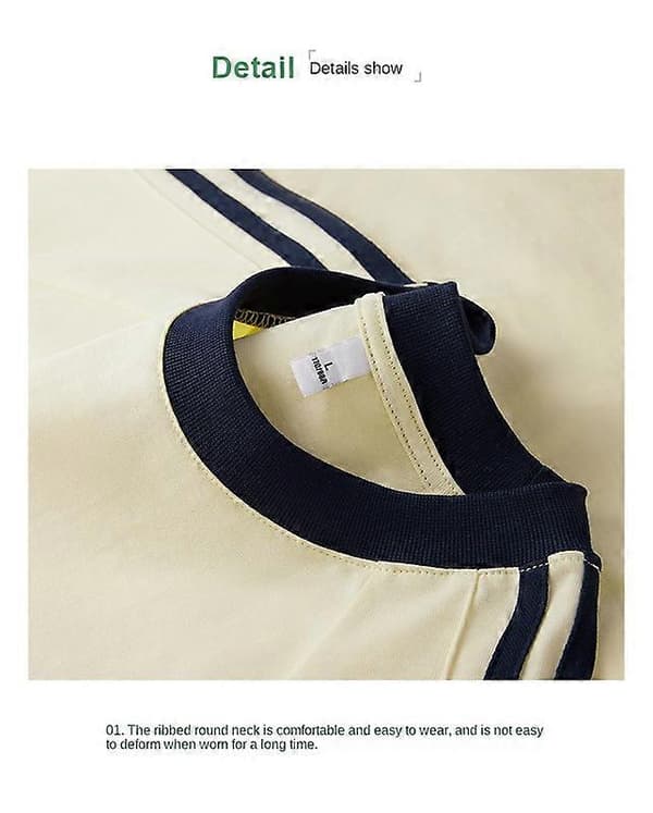 Tung tre-stripe ren bomull ensfarget allsidig kortermet red M