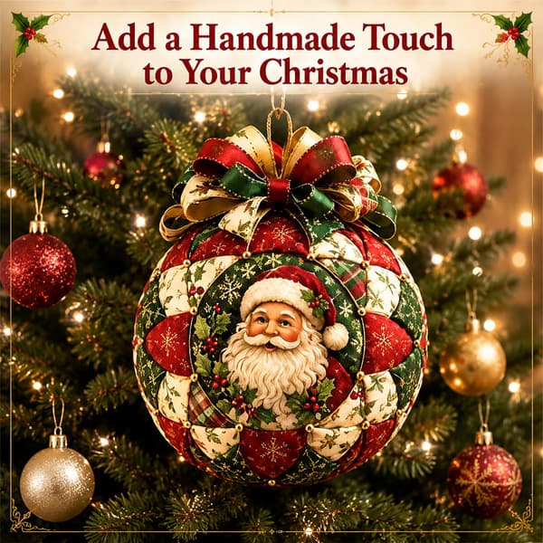 Juleklassikere Patchwork Ornament DIY Kit, Julemanden Patchwork Ornament Kit, DIY Stof Ornament Kit til Juleboligindretning, Nøddeknækker Nutcracker