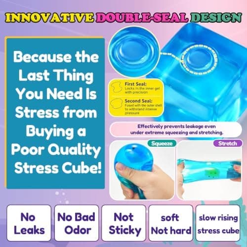 Squishy Stress Cube Fidget Legetøj Voksne - Glød i Mørket Blæksprutte Sensorisk Legetøj til Børn med Autisme Stressbolde til Børn Klemmelegetøj til Octopus2