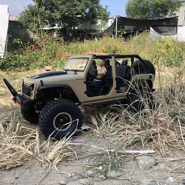 1/10 RC Hard Body Shell Kit (Stålrør Halvdør, Usamlet) - Passer til de fleste 1/10 RC Crawlere med 313 mm akselafstand (Sort) Matte Black