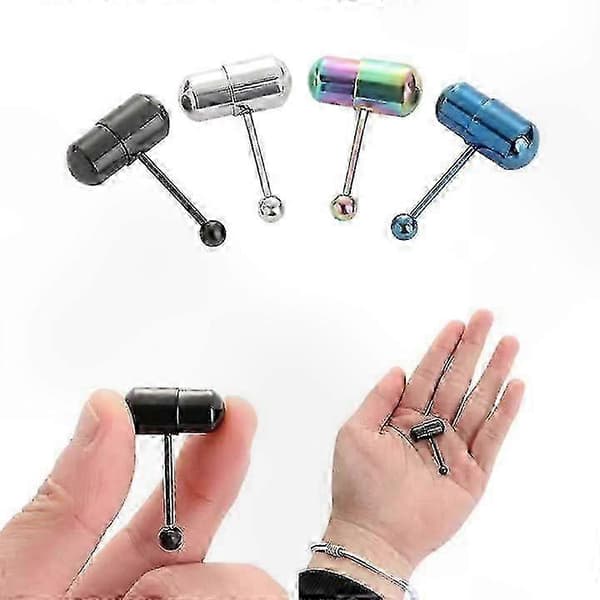 2-pack vibrerande tungringar i rostfritt stål för tungpiercing