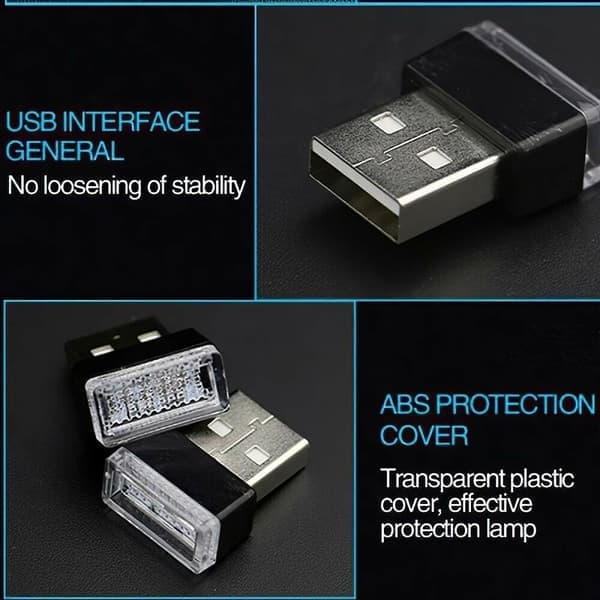 USB LED-belysning for bilinteriør, HVIT Hvit white