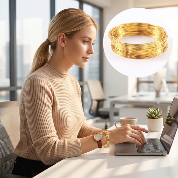 100 løkker 18K forgyldt armbåndstråd, memory wire til smykkefremstilling