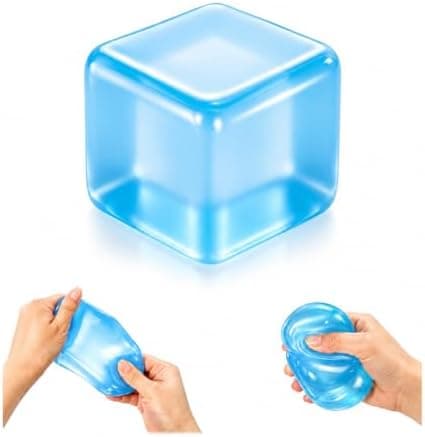 Isbit Squishy, Klemme Stress Terning til Angstlindring, Blødt Squishy Fidget Legetøj til Voksne, Sensorisk Gelkugle til Fødselsdagsgave, Skrivebord Light Blue
