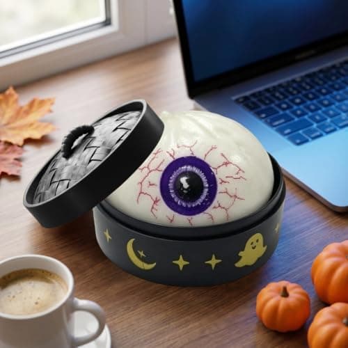 Halloween Spooky Ghost Dumpling Squishies Legetøj, Dumplings Stressbolde til Voksne Fidget Legetøj med Damper, Aflastning Fidget Sensorisk til Helligdage & 17#white