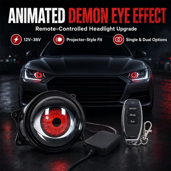 Demon Eyes Survival Kit, Dynamiske Dæmonøje Billygter, 6 Tilstande (Flad, 2 Stk.) 2Pc Flat