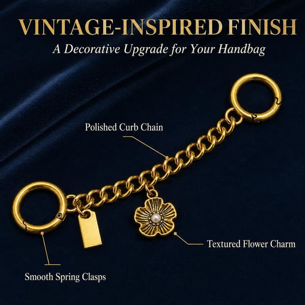 Väskberlocker för handväskor - Söt handväskkedjeberlock - Väskaccessoarer Berlocker för kvinnor Extension Chain - Gold