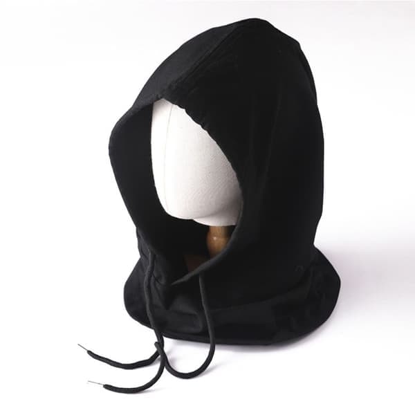 Letvægts tynd bomuldsbalaclava hætte tørklæde SORT Sort black