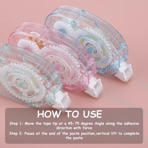 Limrullar 3-pack - 10mx8mm Dubbelsidig Tejp, Transparent Scrapbooktejp