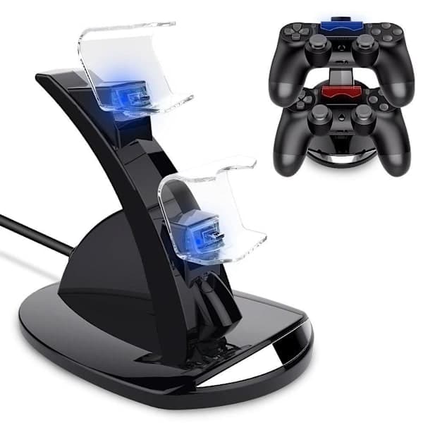 PS4 Controller med Ladestation til PS4 - Oplader / Controller 1-pak + Ladestation 1-Pack+Laddstation