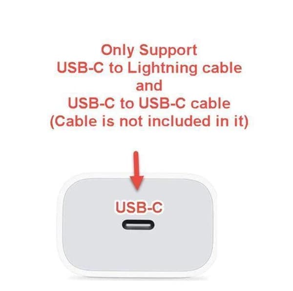 2-pakning iPhone-lader for Apple USB-C strømadapter 20W PD hvit
