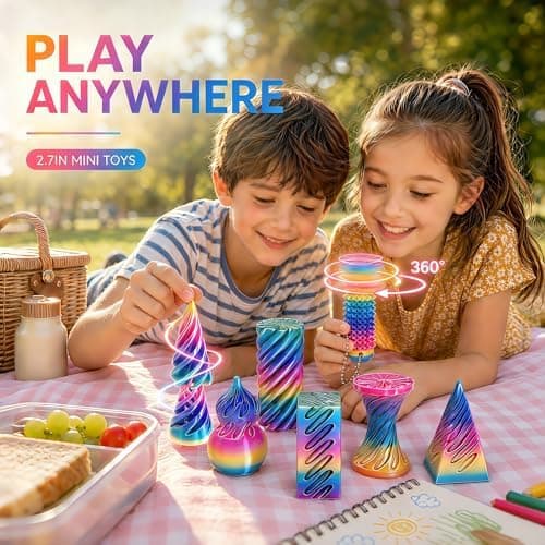 7-pack 3D-printade fidgetleksaker, omöjlig kon och pyramid