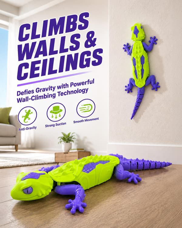 UCIDCIRC Vægklatrende Gekko Robot Legetøj til Børn, Lysegrøn