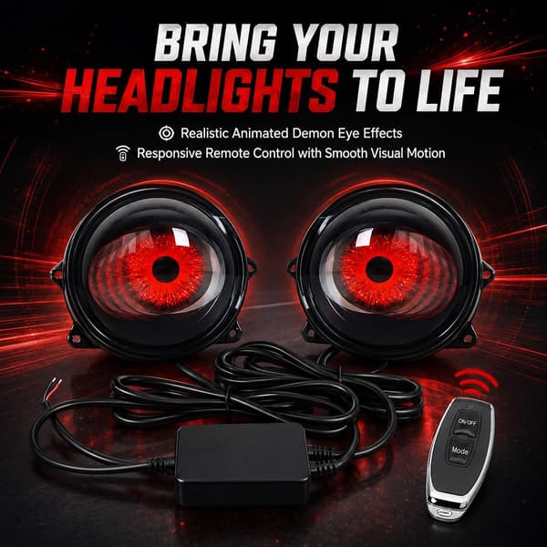 Demon Eye -ajovalot, 6 tilaa, yleiskaukosäädin, LED-autosarja 1PC