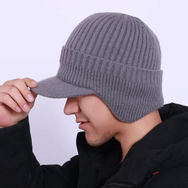 Stickad mössa Bomberhattar MÖRKGRÅ Mörkgrå Dark Grey