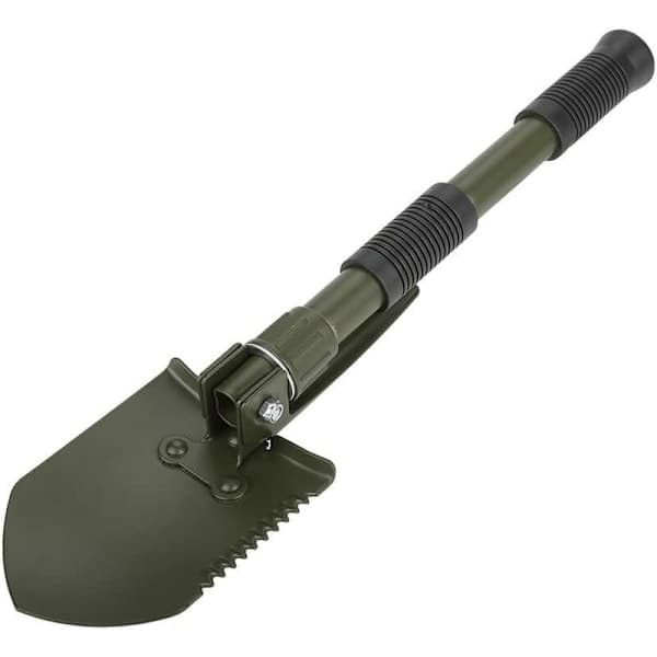 Liten sammenleggbar multifunksjonell spade (militærgrønn)