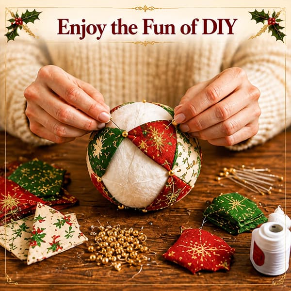 Juleklassikere Patchwork Ornament DIY Kit, Julemanden Patchwork Ornament Kit, DIY Stof Ornament Kit til Juleboligindretning, Nøddeknækker Nutcracker