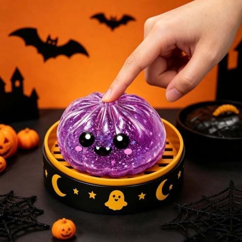 Halloween Spooky Ghost Dumpling, Farverige Dumplings Stressbolde med Madsteamer (G) G