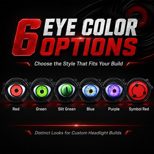 Demon Eyes Survival Kit, Dynamiske Dæmonøje Billygter, 6 Tilstande (Flad, 2 Stk.) 2Pc Flat