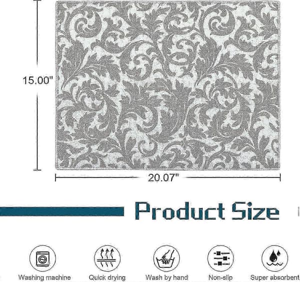 Absorberende, vendbar mikrofiber tørremåtte til køkkenet