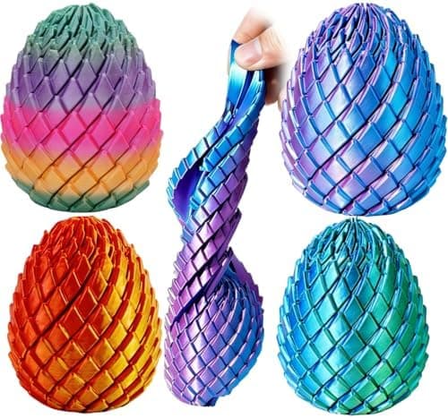 Twisty Fidget Egg, 3D-printet glatt egg-fidget, påskedrageegg, nødvendigheter til påskekurven, stressavlastende skrivebordsfidgetleke for 4 Pcs a