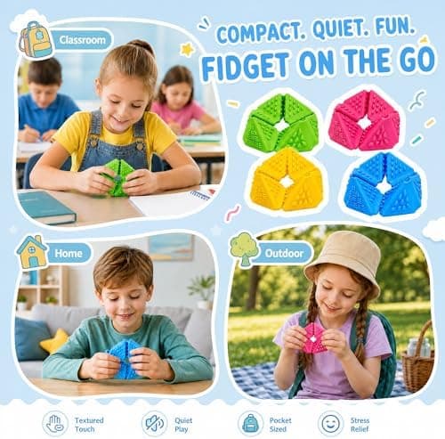 Silence Fidget Leker Flip Cube Fidget Leker Stille Fidget Leketøy 4 stk