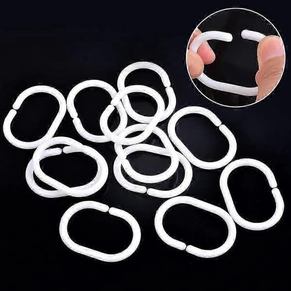 Duschdraperi 180x180 Mögelresistent och vattenavvisande duschdraperi med 12 duschdraperiringar 3D 26-27