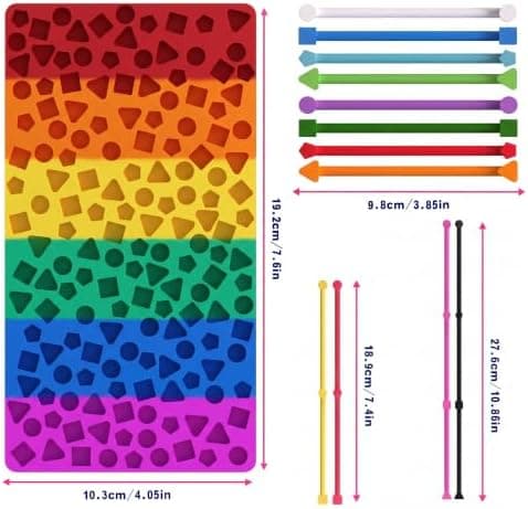 Sensorisk aktivitetsbræt, beroligende fidget-bræt i silikone til børn og voksne, sensorisk legetøj til udvikling af finmotorik, flere former Rainbow-rectangle(1 Set)