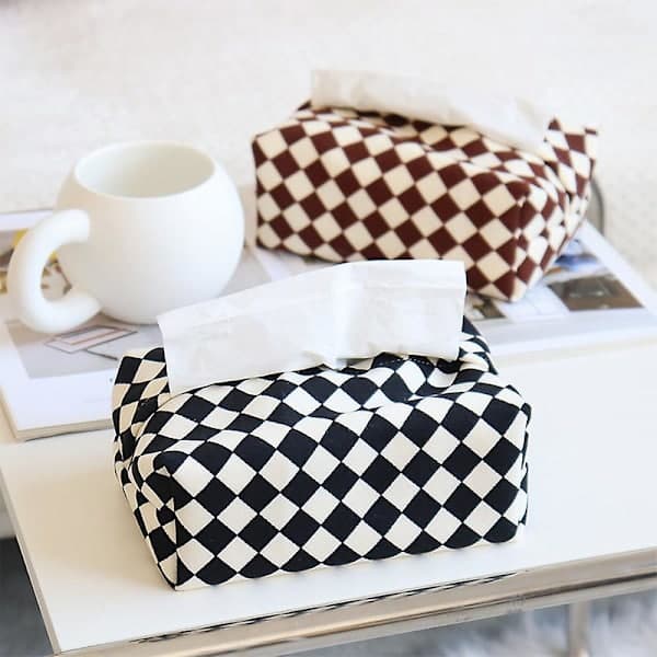 Rutete Stoff Tissue Box Kreativ Oppbevaringsboks