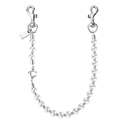 Väskberlock, söta handväskberlocker, väsktillbehörsberlocker, väskkedjor, handväskberlocker Pearl Chain-Silver