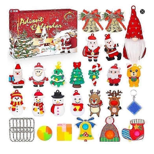 Jule Blind Box Fødselsdagsfest Gave Dekompression DIY Håndslibning Julekalender Blind Box Julegaver, X