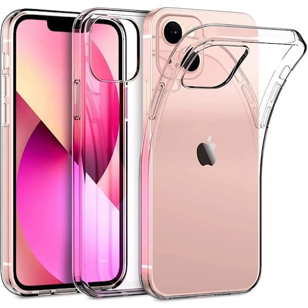 2-pakning iPhone 13 - Silikondeksel TPU - Slank Transparent