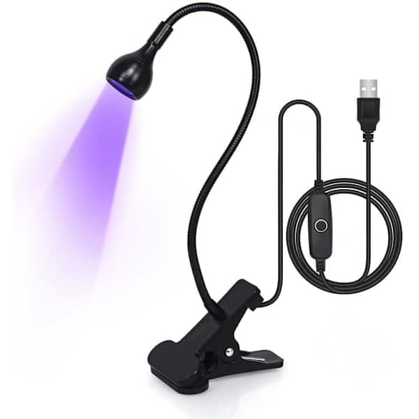 UV LED mini neglelampe - Kompakt og effektiv til negle og gellak (sort)
